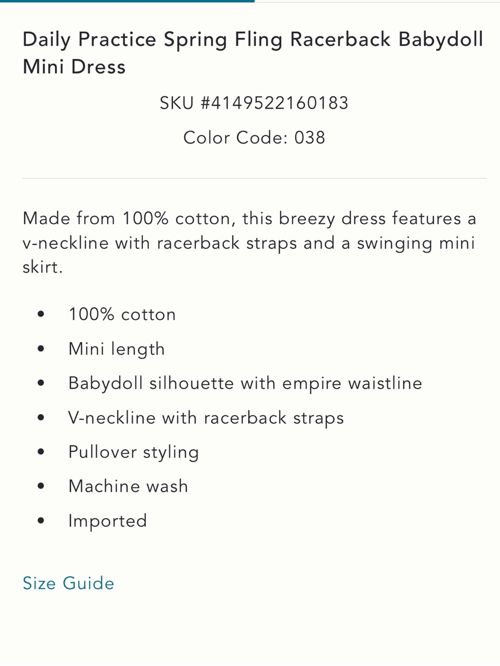 Anthropologie’s Daily Practice Spring Fling Razorback Babydoll Mini Dress! - Picture 4 of 12